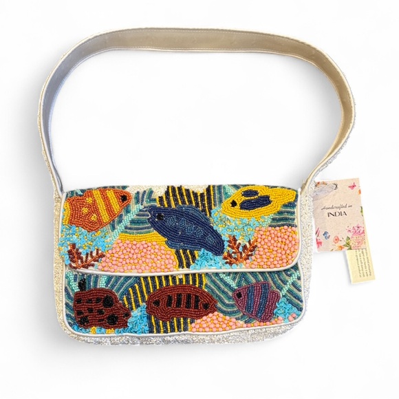 Viral Fish Sea Beaded Bag NWT - Picture 3 of 9